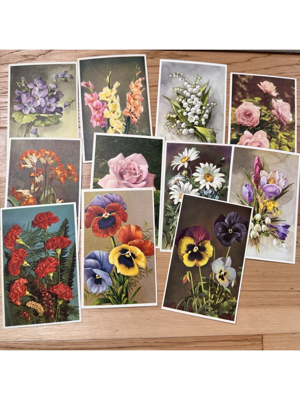 Lot of 11 Vintage Alfred Mainzer Floral Garden Postcards Printed in Belgium Rose